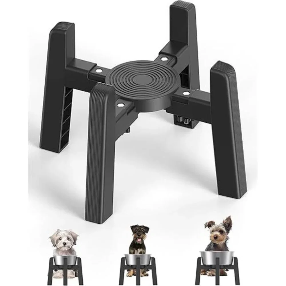 Dog Bowl Stand with Adjustable Width [Stand Only], Elevated Pet Water & Food
